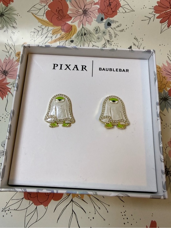 BaubleBar Jewelry - BaubleBar Pixar White and Green Ghost Stud Earrings